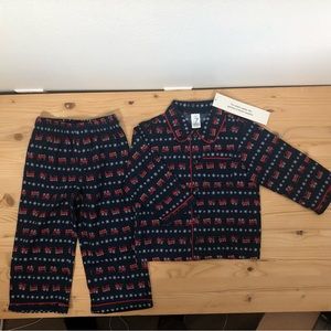 Janie And Jack Christmas Pajamas Boys Snowflake Train Holiday Sleepwear New Girl